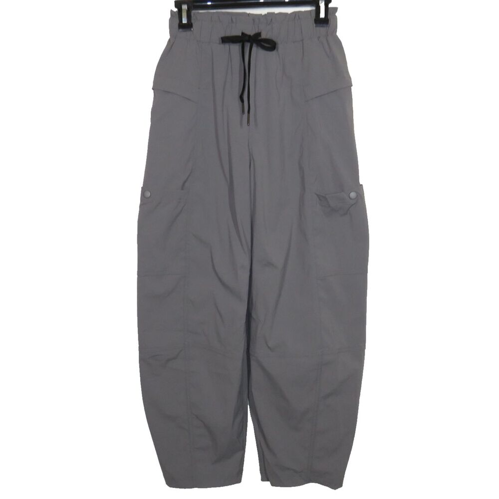 Halara Gray Lightweight Stretch Nylon Blend Pull On Cargo Pants Size XS